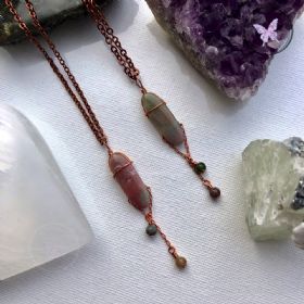 Fancy Jasper Copper Chain Pendant Necklace